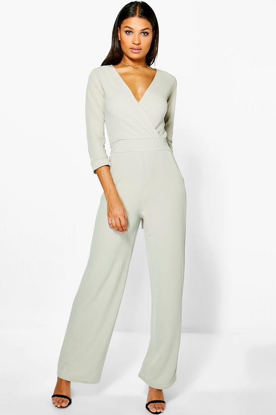 Eve Roll Sleeve Relaxed Wide Leg Jumpsuit